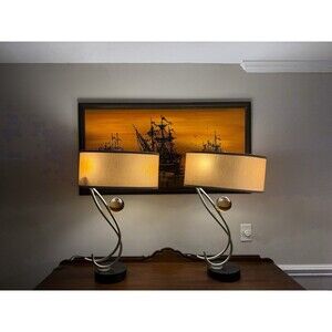 Silver Jacobean by Van Teal Elixir Too Set Of 2 Table Lamps With Glass Ball